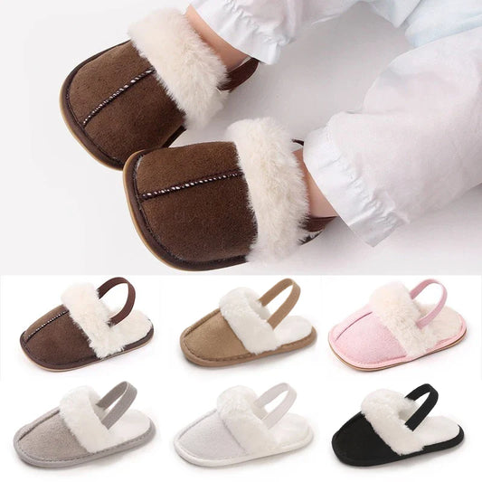 Fluffy Baby Slippers - Warm Winter Cozy Cotton Booties - SnuggleToes