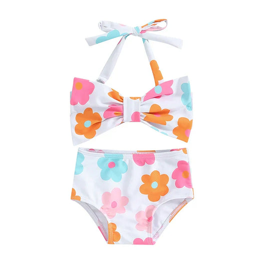 Girls' 2-Piece Swimsuit Set - Floral Fun Summer Outfit - FloralGirl