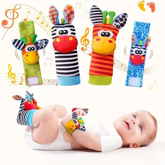 Baby Hand and Foot Rattle Set - Sensory Fun, Lightweight - TinyJoy