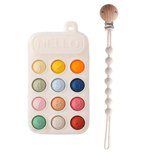Silicone Phone Baby Teether with FREE Clip - TeethePhone