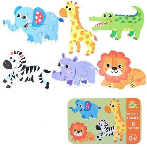 Baby 3D Animals Puzzle Iron Box - Elephant