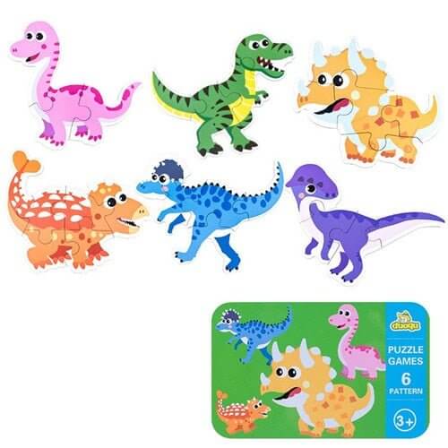 Baby 3D Animals Puzzle Iron Box - Dinosaur