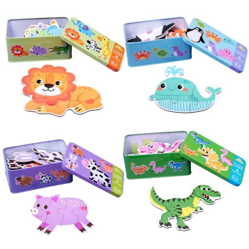 Baby 3D Animals Puzzle Iron Box -