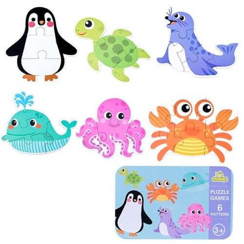 Baby 3D Animals Puzzle Iron Box - Penguin