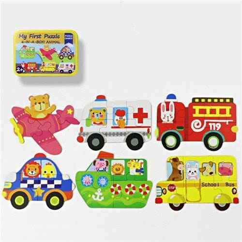 Baby 3D Animals Puzzle Iron Box - Car