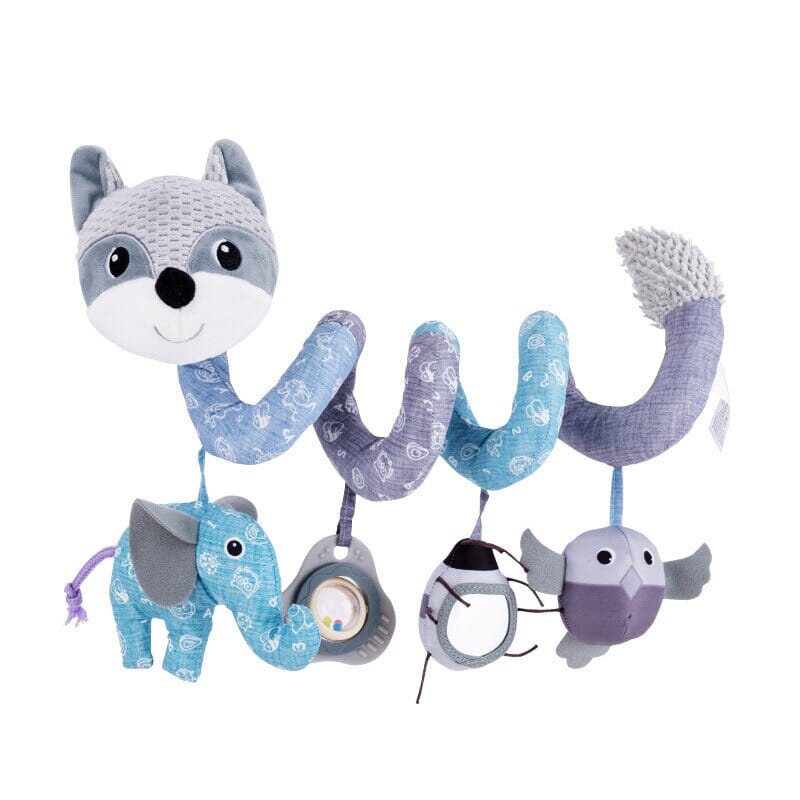 Baby Black White Stroller Spiral Plush Toys - gray fox 679