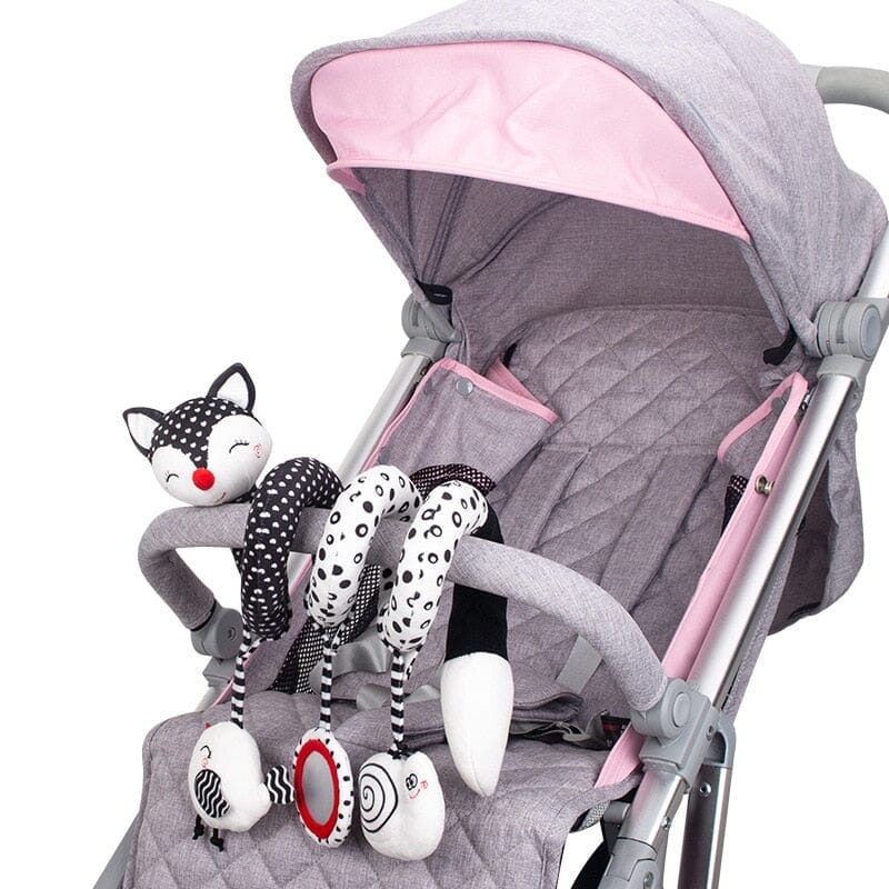 Baby Black White Stroller Spiral Plush Toys -