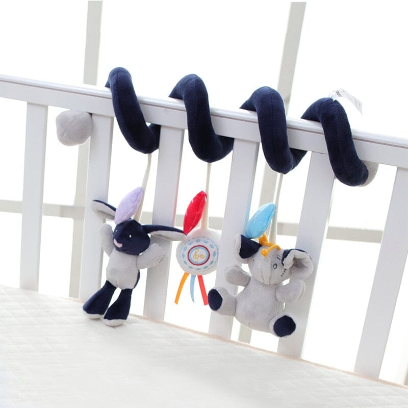 Baby Black White Stroller Spiral Plush Toys - elephant 576