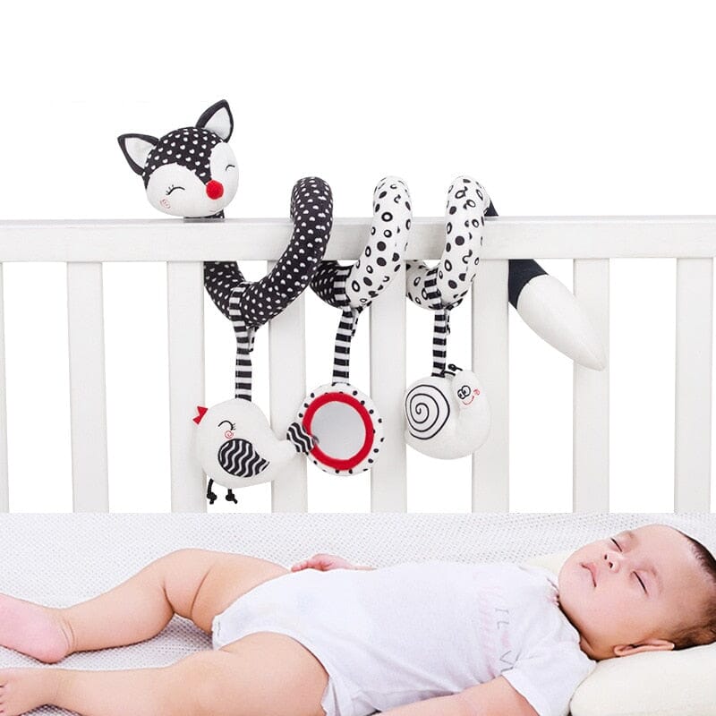 Baby Black White Stroller Spiral Plush Toys -