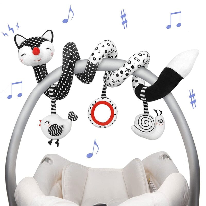 Baby Black White Stroller Spiral Plush Toys -