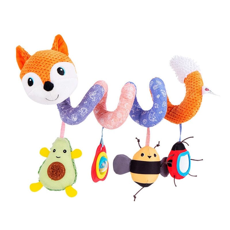 Baby Black White Stroller Spiral Plush Toys - Orange fox 679