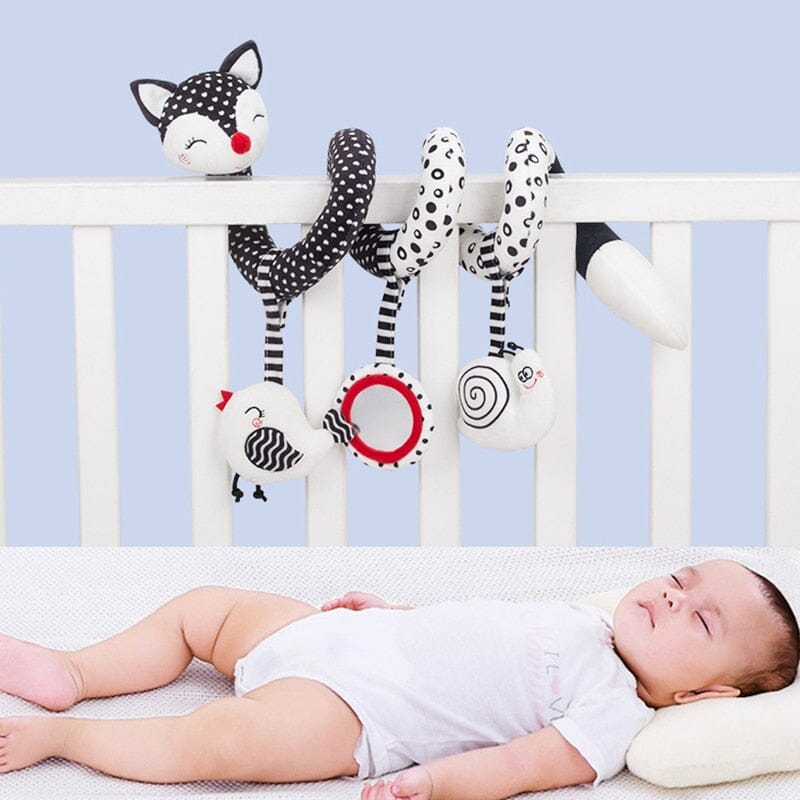 Baby Black White Stroller Spiral Plush Toys -