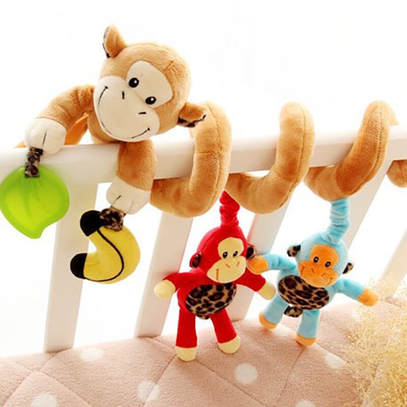 Baby Black White Stroller Spiral Plush Toys - Monkey 602