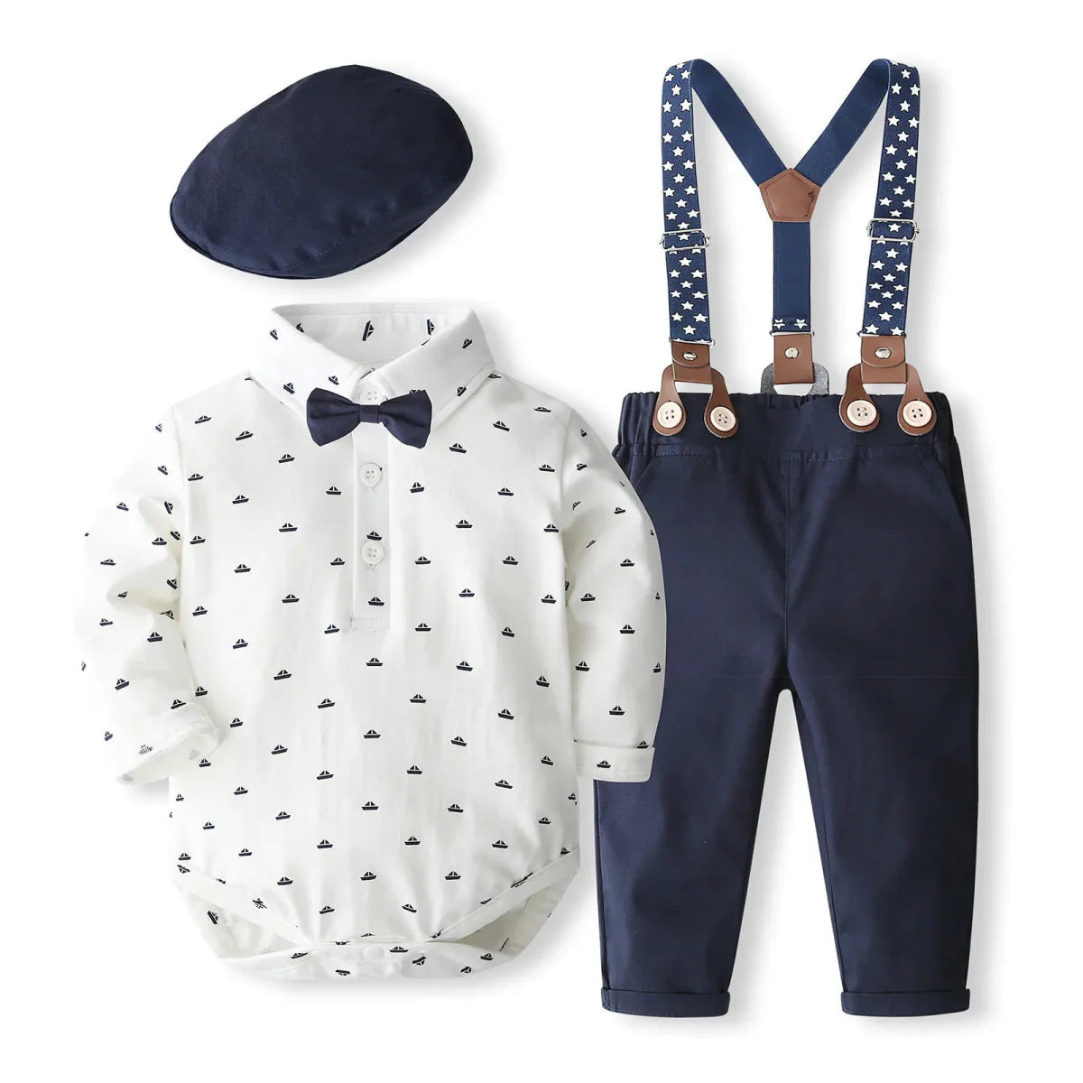 Baby Boy 1st Birthday Party Outfit - White