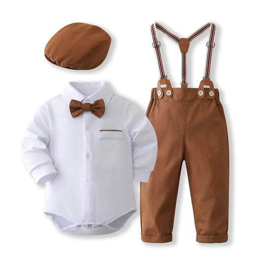 Baby Boy 1st Birthday Party Outfit - Brown