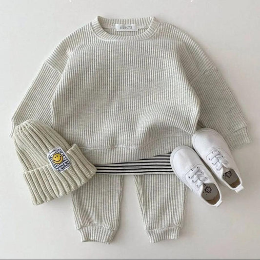 Baby Cotton Tracksuit Pullover Set -