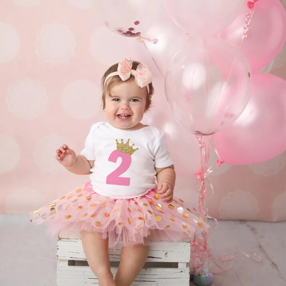 Baby Girl 1 Year Birthday Outfit - 2 Princess