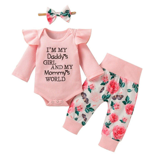 Baby Girl Floral Outfit 3-piece set - 12-18 Months