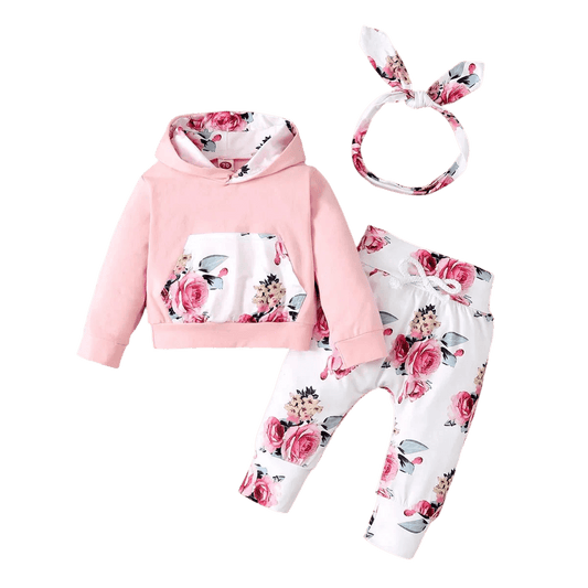 Baby Girl Floral Outfit Set - 0-3 Months