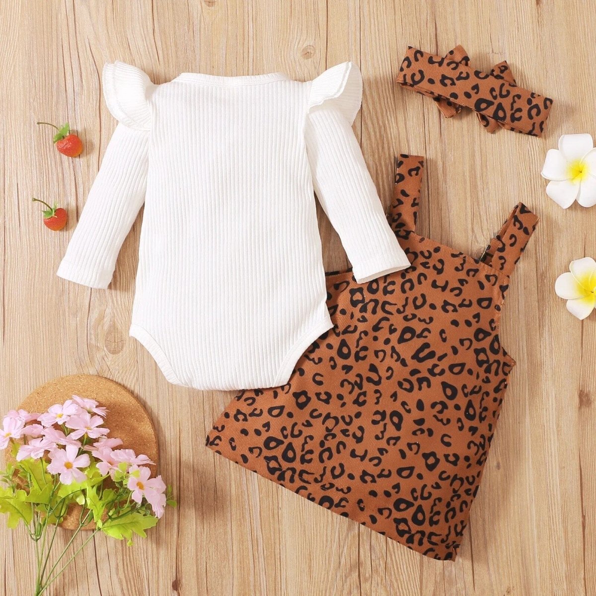 Baby Girl Suspender Skirt Leopard Print -