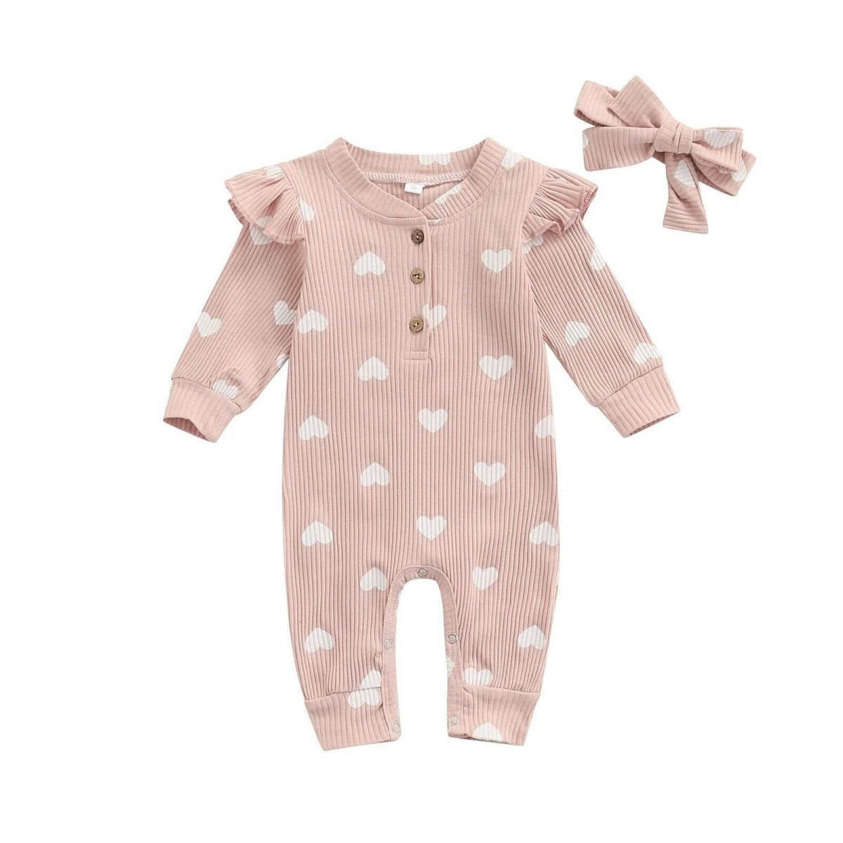 Baby Valentine's Day Jumpsuit - Pink