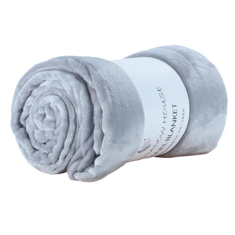 Coral Fleece Blanket - Light grey