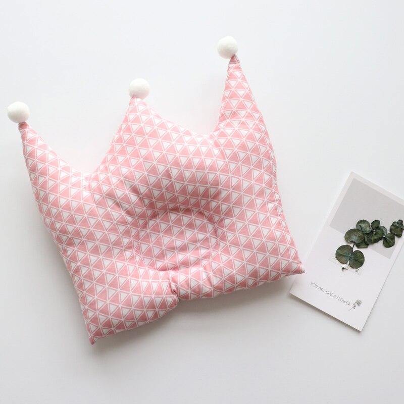 Crown Shape Head Protection Baby Pillow - Pink Triangle