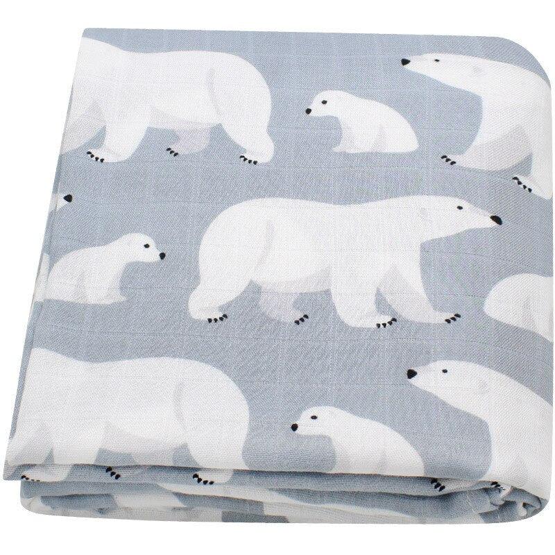 Newborn Baby Swaddle Blanket - Polar Bear 120x120cm