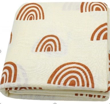 Newborn Baby Swaddle Blanket - Rainbow Beige 120x120cm