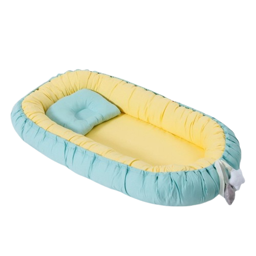 Newborn Sleeping Nest Bed - blue yellow