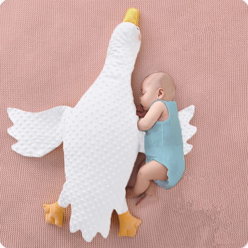 White Goose Stuffed Baby Pillow -